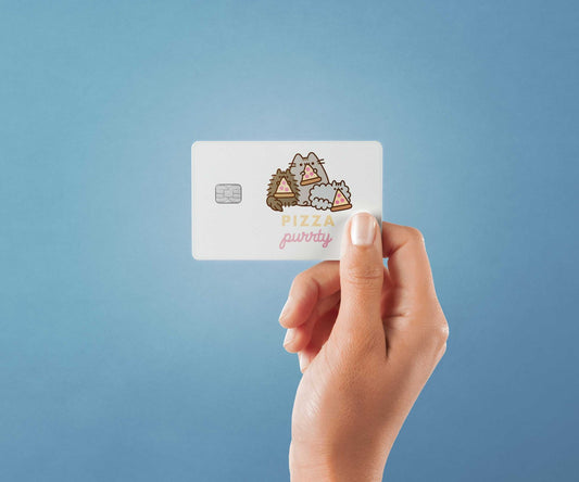 Watercolor pizza party design | credit card sticker | small chip | credit card skin for nursery and home wall decor.