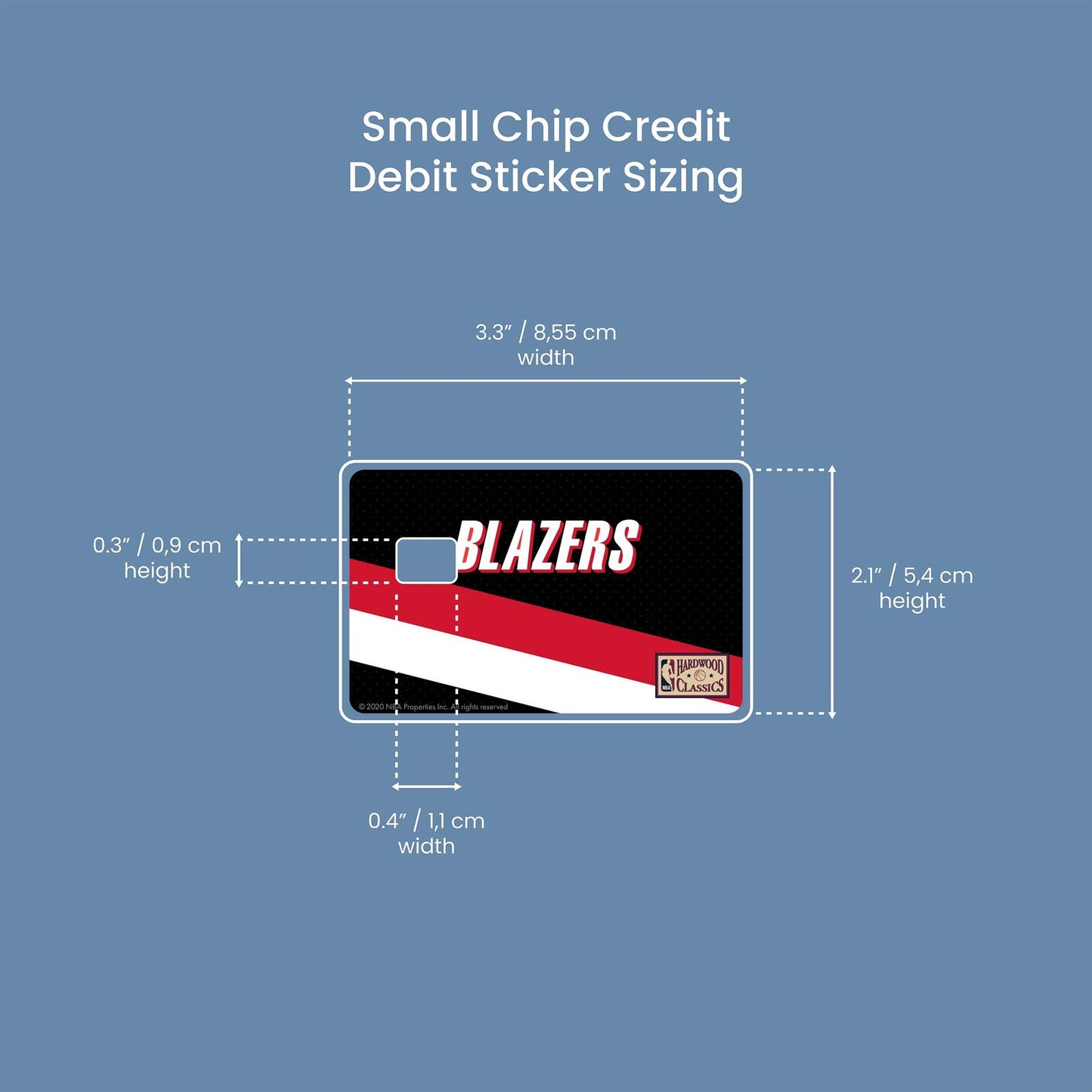 Portland Trail Blazers Away Hardwood Classics Design | Credit Card Sticker | Small Chip | Credit Card Skin