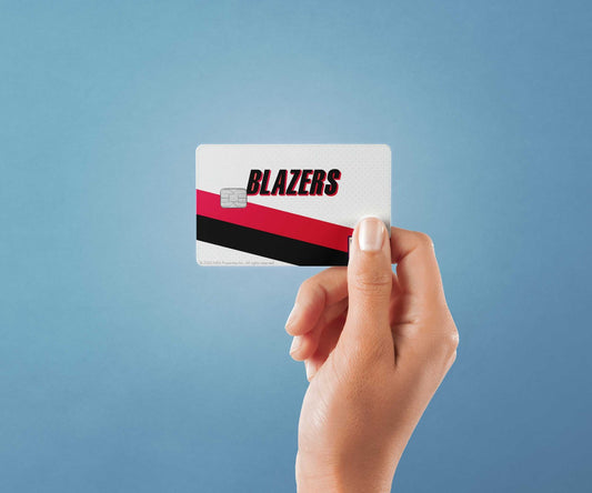Watercolor portland trail blazers home hardwood classics design | credit card sticker | small chip | credit card skin for nursery and home wall decor.