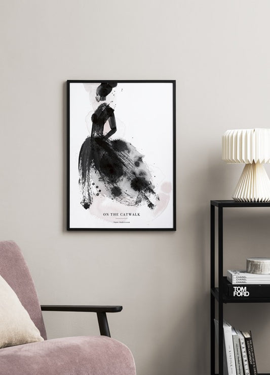Watercolor catwalk personal poster for nursery and home wall decor.