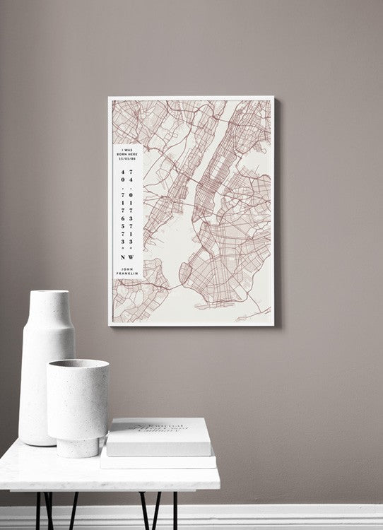 Map No2 Day Pink Personal Poster
