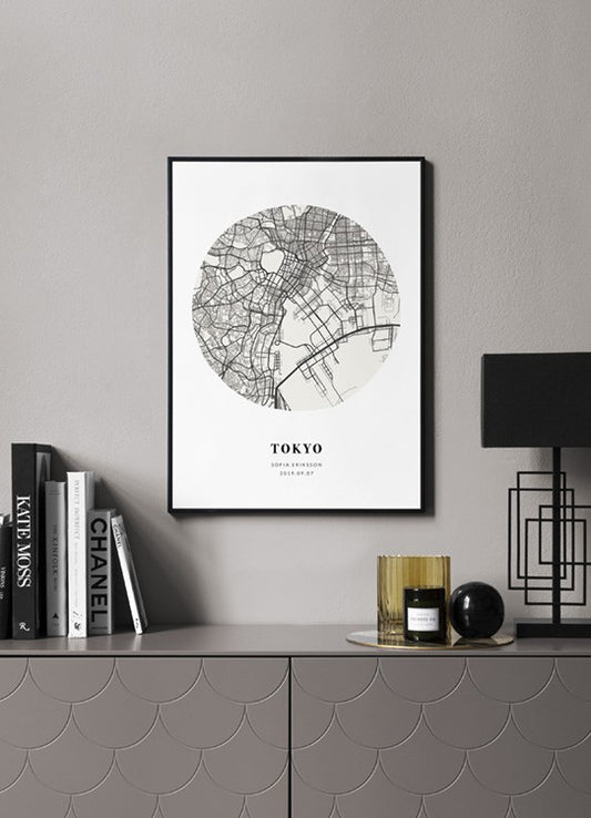 Watercolor globe map day personal poster for nursery and home wall decor.