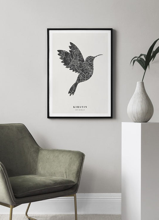 Bird Map Night Personal Poster