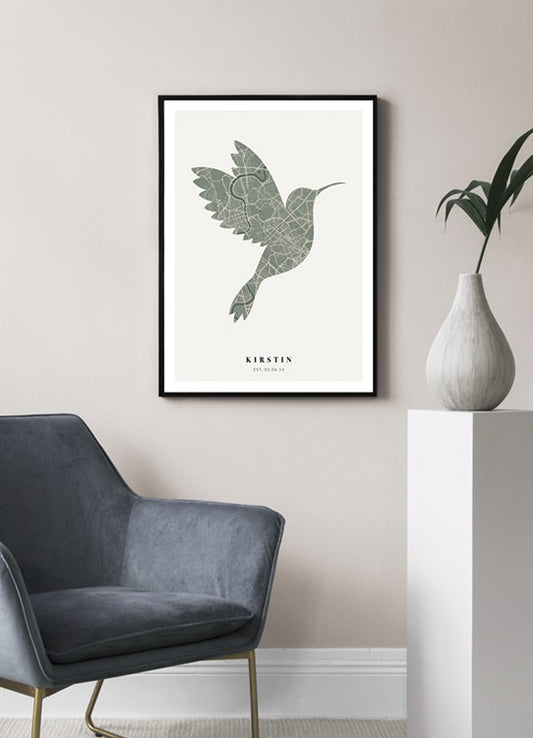 Bird Map Moss Personal Poster