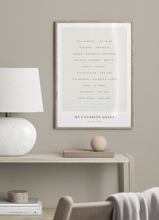 My Favorite Songs Beige Personal Poster