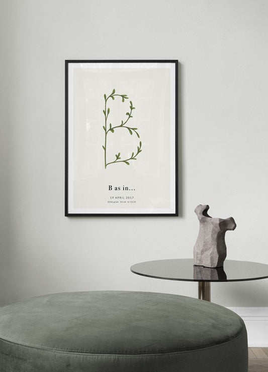 Botanic Letter B Personal Poster