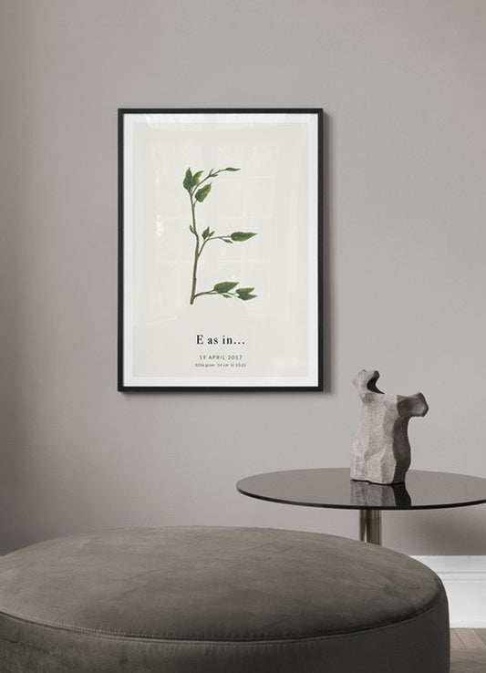Botanic Letter E Personal Poster