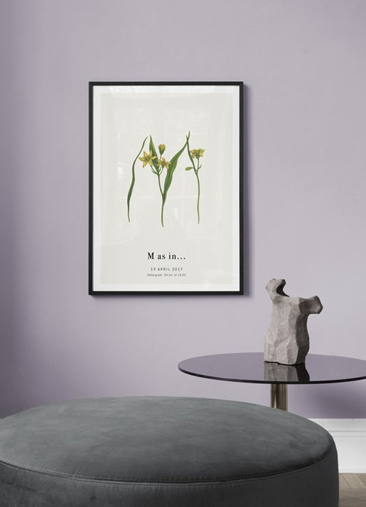 Botanic Letter M Personal Poster