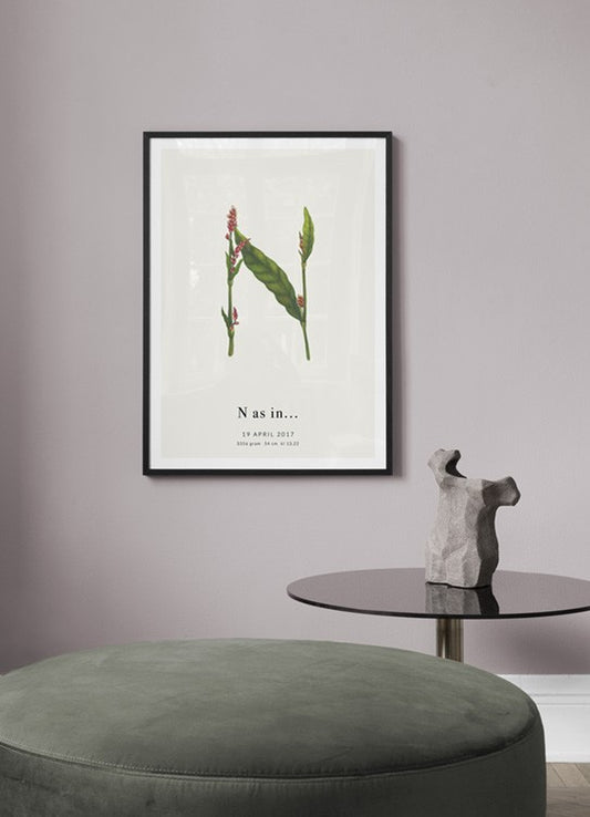 Botanic Letter N Personal Poster