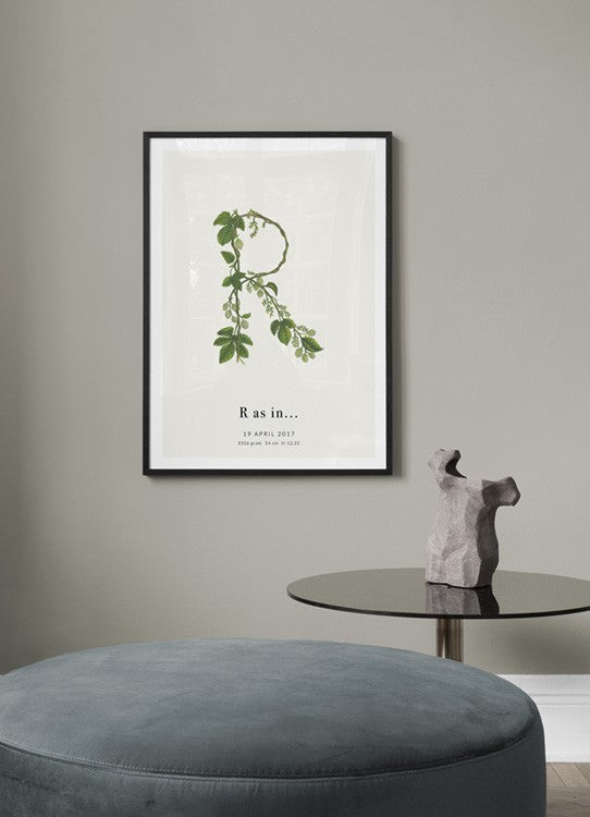 Botanic Letter R Personal Poster