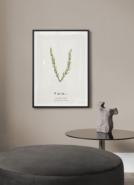 Botanic Letter V Personal Poster