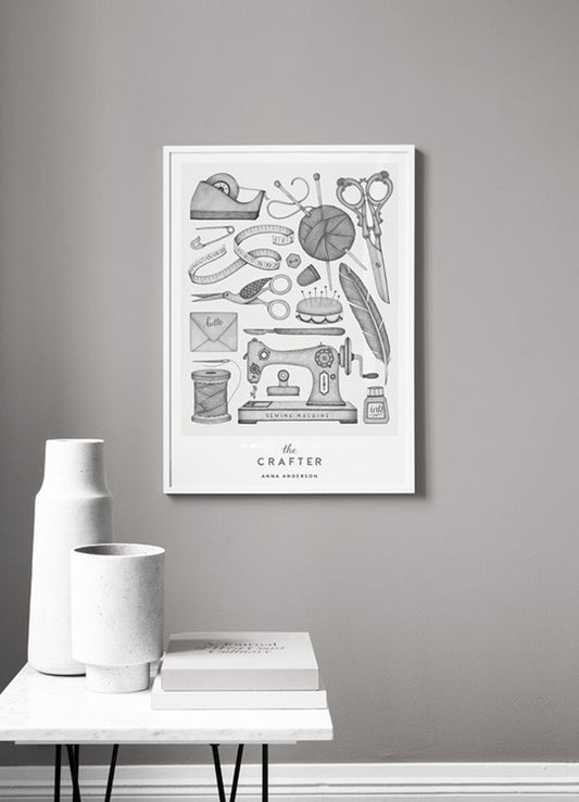 Watercolor the personality crafter personal poster for nursery and home wall decor.