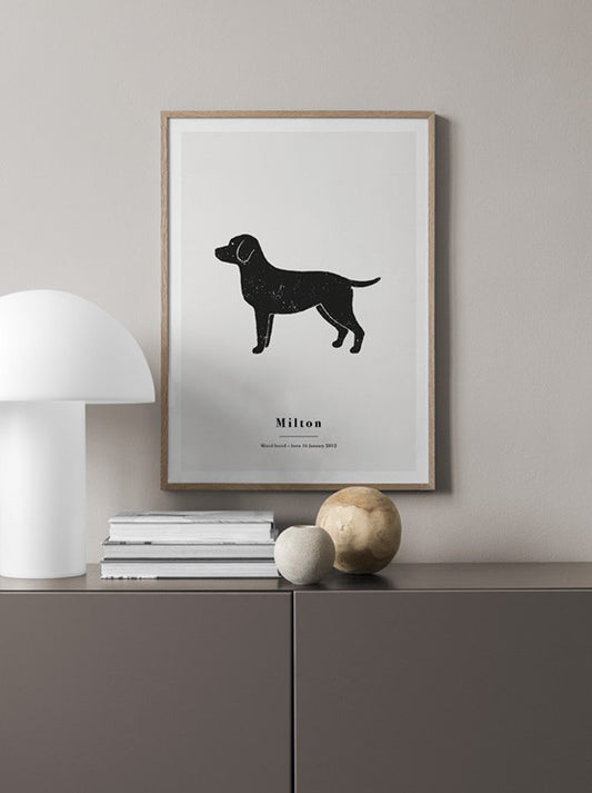 Watercolor my pet labrador personal poster for nursery and home wall decor.