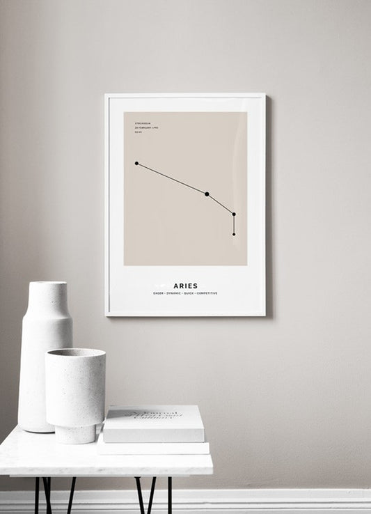 Constellation Beige Aries Personal Poster