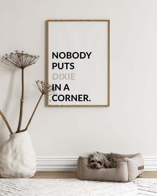 Watercolor in a corner personal poster for nursery and home wall decor.