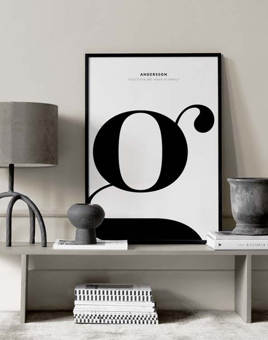 Watercolor letter g personal poster for nursery and home wall decor.