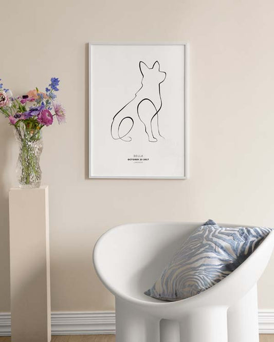 Watercolor my dog german shepherd personal poster for nursery and home wall decor.