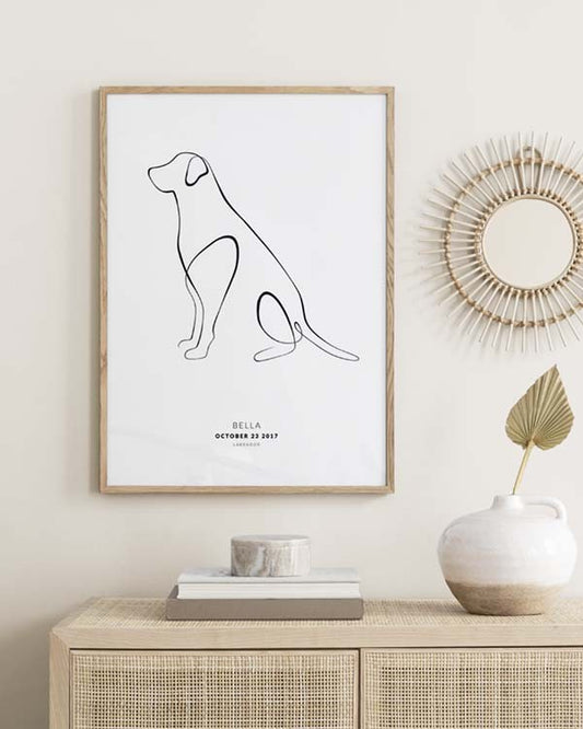 Watercolor my dog labrador personal poster for nursery and home wall decor.
