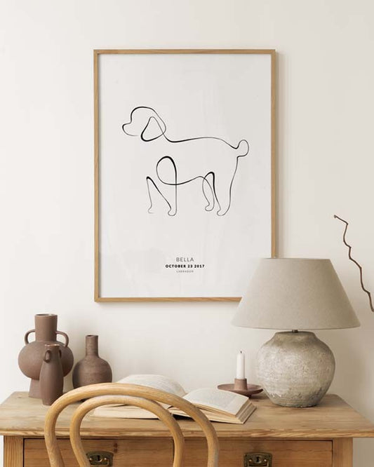 Watercolor my dog poodle personal poster for nursery and home wall decor.