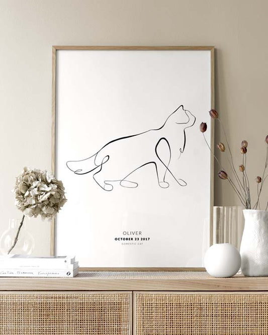 Watercolor my cat ragdoll personal poster for nursery and home wall decor.