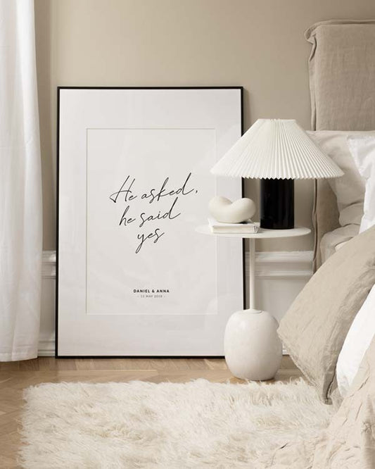 Watercolor he asked, he said yes personal poster for nursery and home wall decor.
