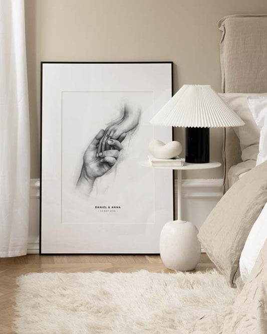 Watercolor take my hand personal poster for nursery and home wall decor.