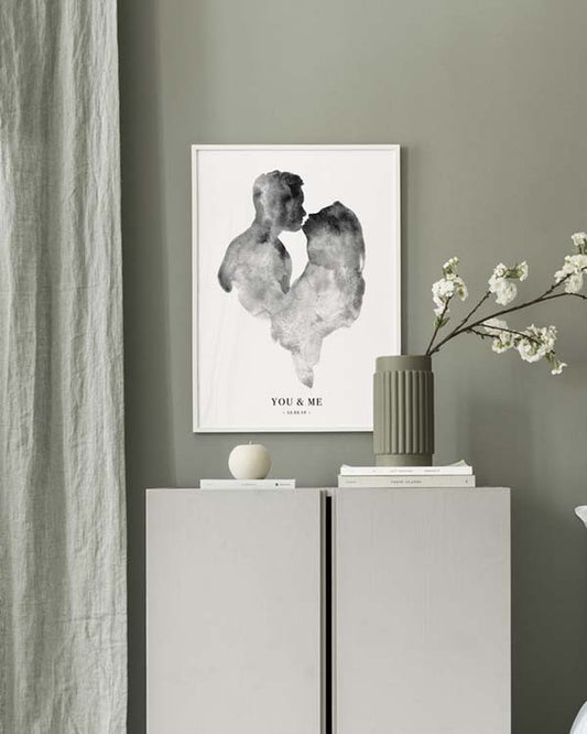 Watercolor you & me personal poster for nursery and home wall decor.
