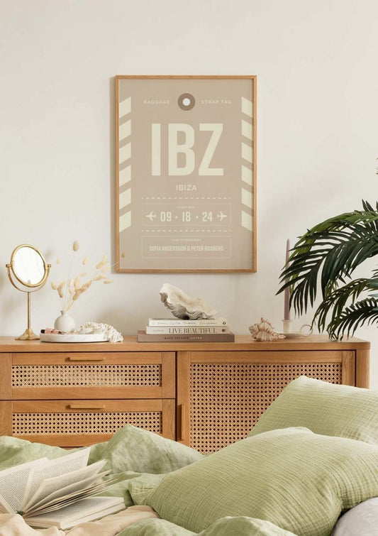 Baggage Tag No2 Beige Personal Poster