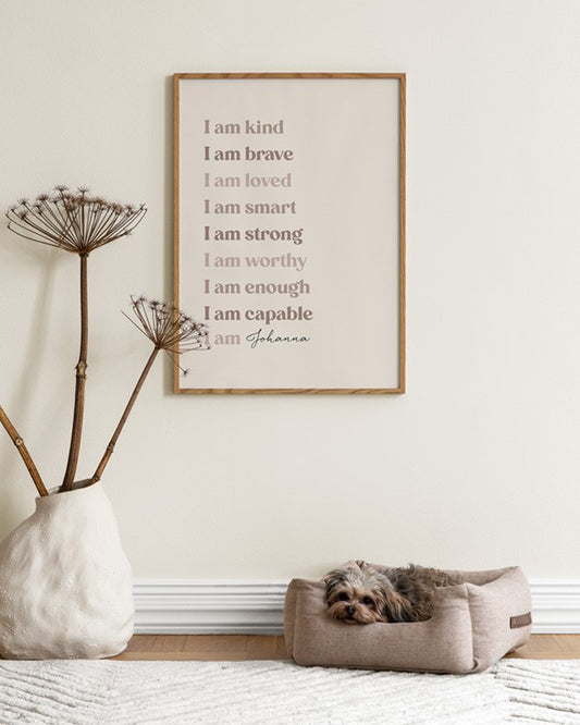 Watercolor i am personal poster for nursery and home wall decor.