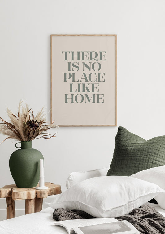 Watercolor no place like home personal poster for nursery and home wall decor.