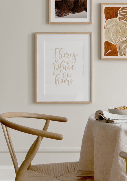 Watercolor there is no place like home poster for nursery and home wall decor.
