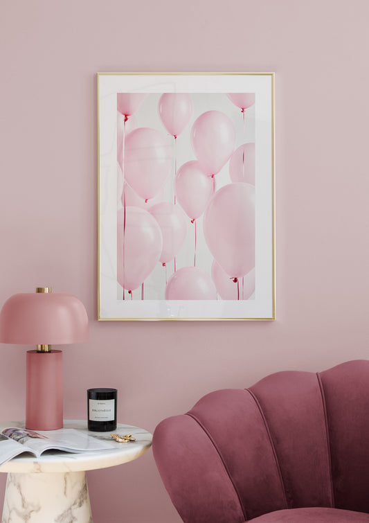 Pink Balloons Poster