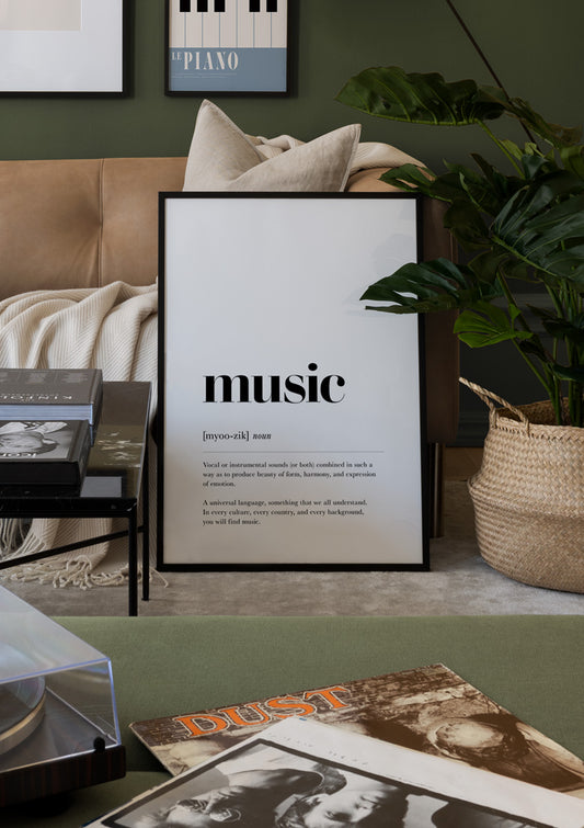 Watercolor music poster for nursery and home wall decor.