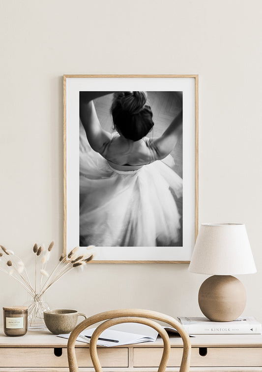 Watercolor elegant ballerina poster for nursery and home wall decor.