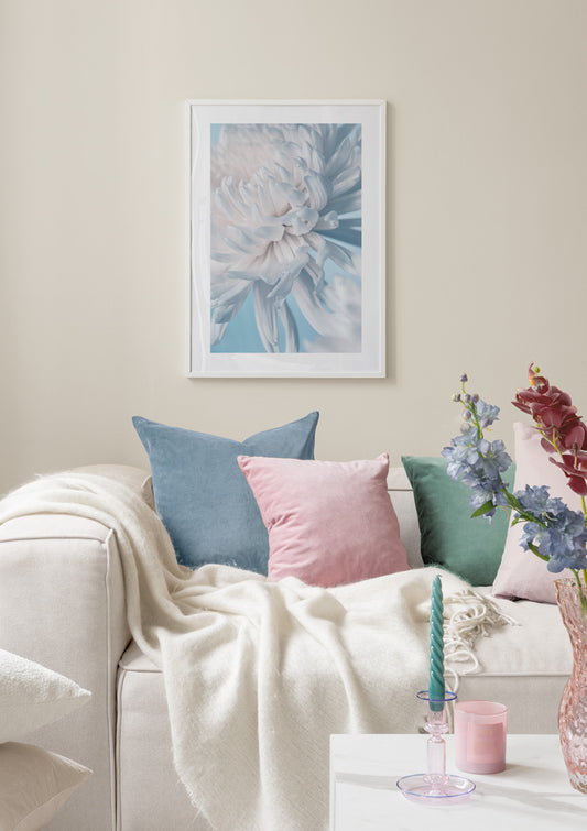 Watercolor pastel mum poster for nursery and home wall decor.