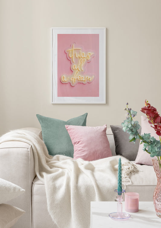 Watercolor it was all a dream for nursery and home wall decor.