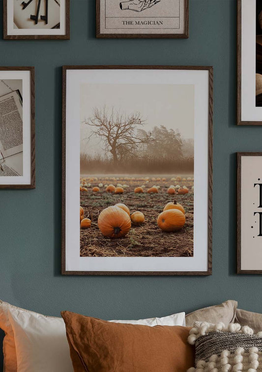 Pumpkin Field Poster