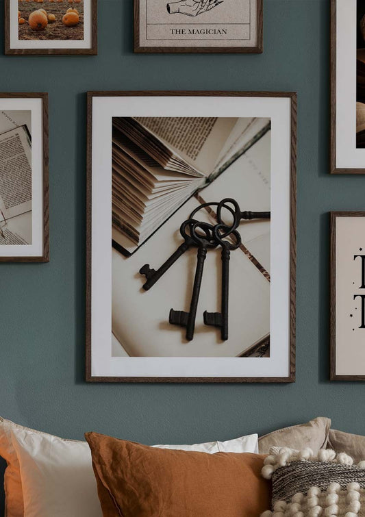 Watercolor the keys poster for nursery and home wall decor.