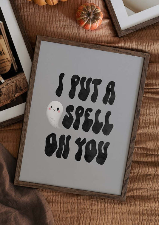 Watercolor i put a spell on you poster for nursery and home wall decor.
