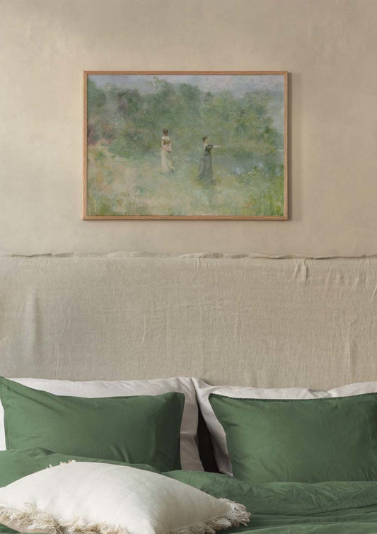 Watercolor thomas wilmer dewing - summer poster for nursery and home wall decor.
