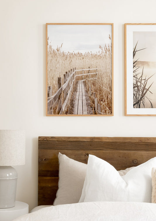 Watercolor calm path poster for nursery and home wall decor.
