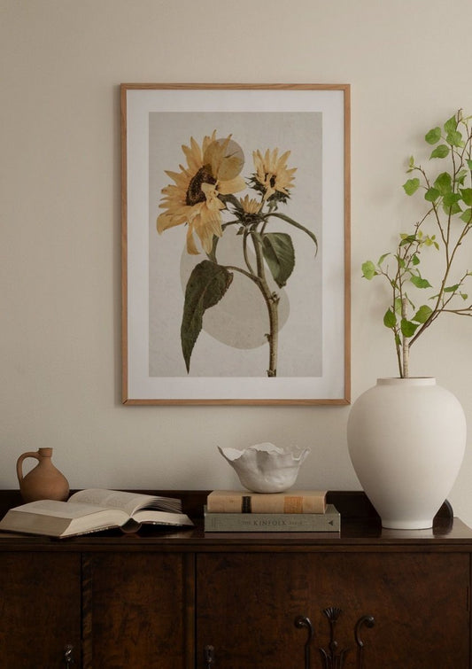 Watercolor sunflower constellation no2 poster for nursery and home wall decor.