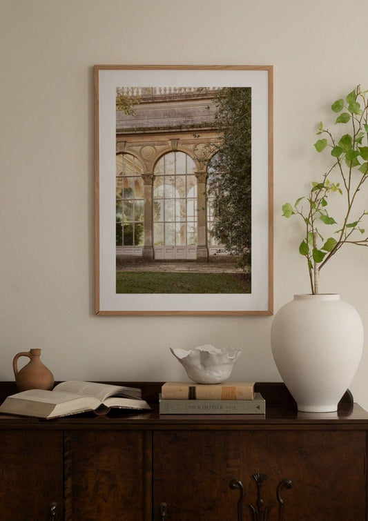 Watercolor secret greenhouse poster for nursery and home wall decor.