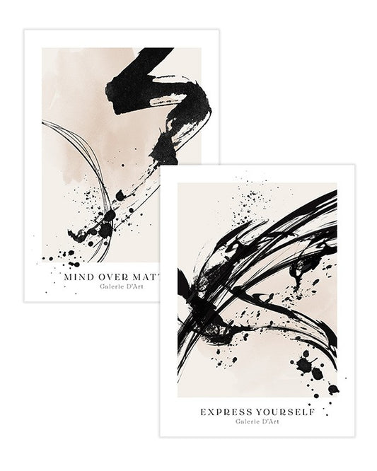 Watercolor abstract art poster pack for nursery and home wall decor.