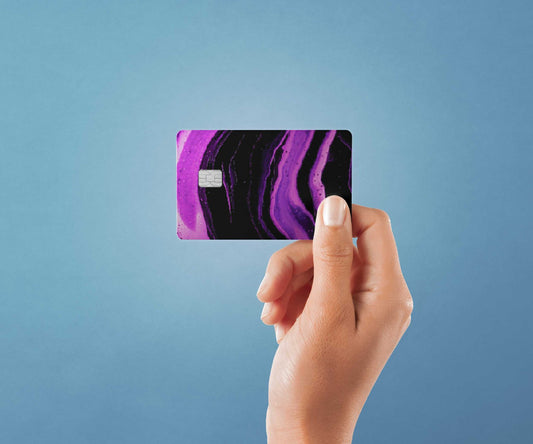 Watercolor purple paint design | credit card sticker | small chip | credit card skin for nursery and home wall decor.
