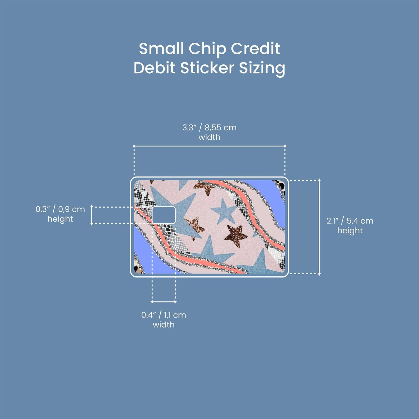 Purple Star Glitter Design | Credit Card Sticker | Small Chip | Credit Card Skin