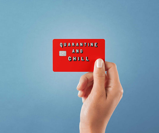 Watercolor quarantine and chill design | credit card sticker | small chip | credit card skin for nursery and home wall decor.