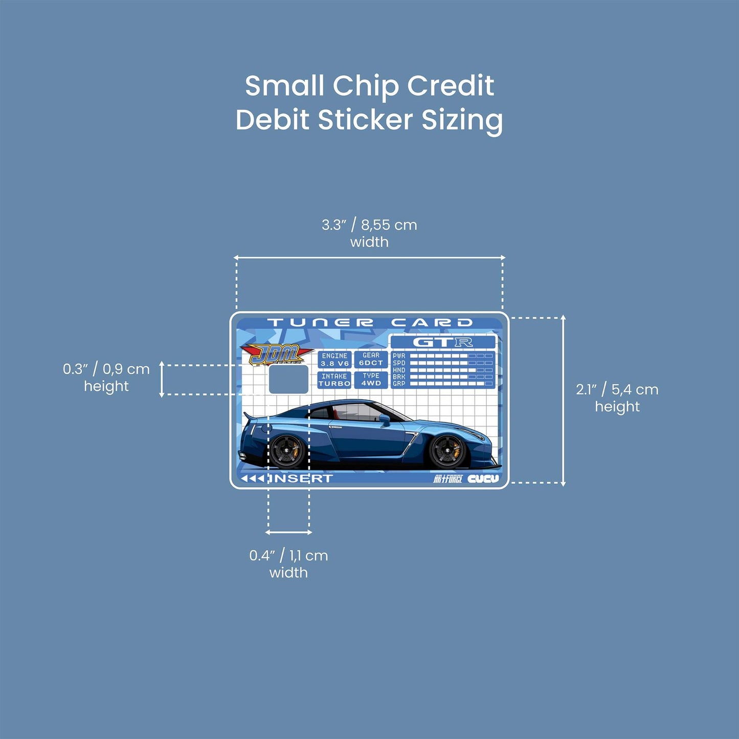 R35 GTR Tuner Card Design | Credit Card Sticker | Small Chip | Credit Card Skin