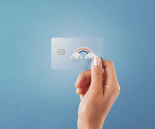 Watercolor rainbow design | credit card sticker | small chip | credit card skin for nursery and home wall decor.