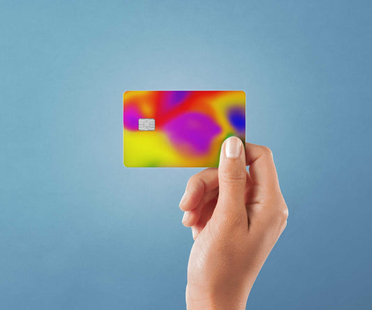 Watercolor rainbow burst design | credit card sticker | small chip | credit card skin for nursery and home wall decor.